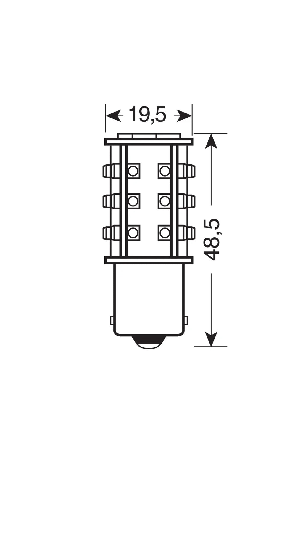 24/28V Led Series - 39 SMD x 1 chips - (P21W) - BA15s - 1 pz  - Scatola - Bianco - Doppia polarità