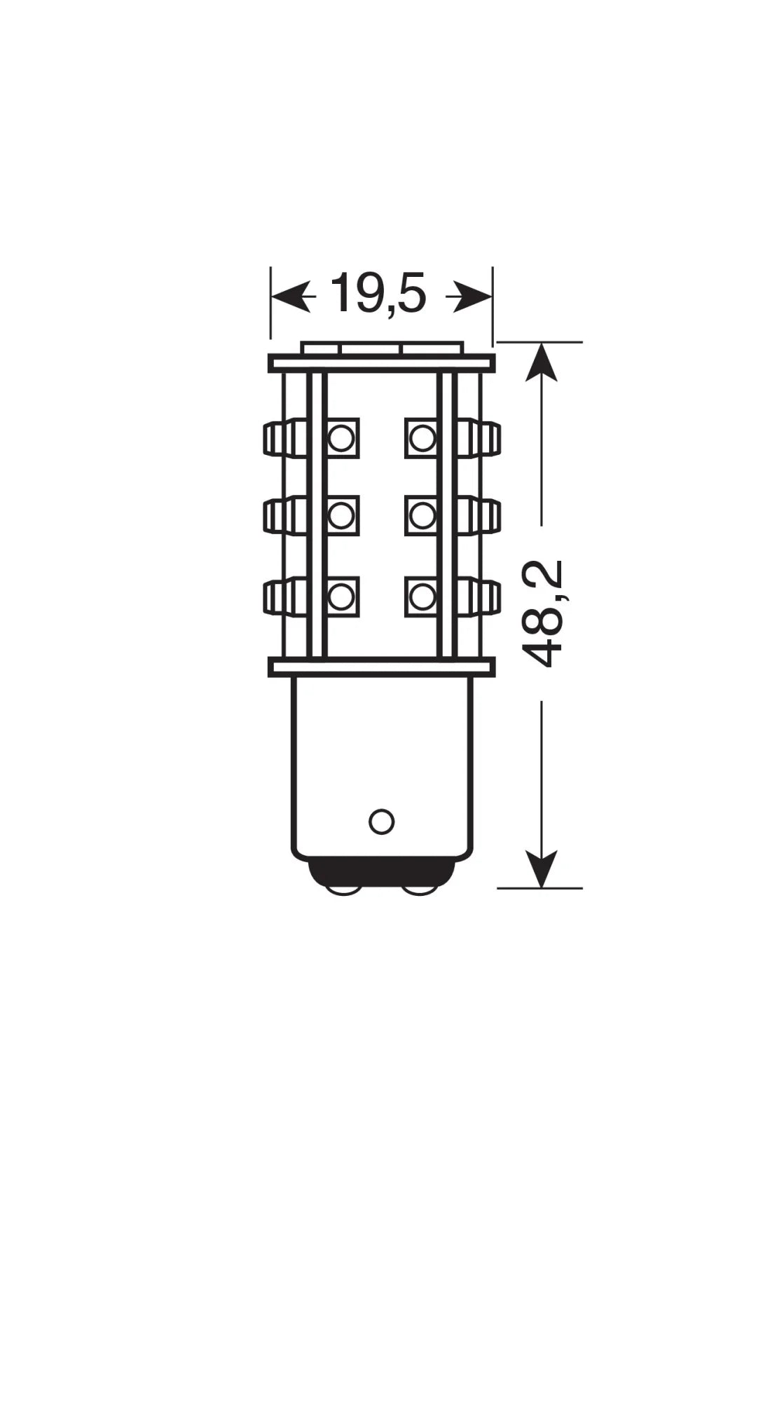 24/28V Hyper-Led 39 - 39 SMD x 1 chips - (P21/5W) - BAY15d - 1 pz  - D/Blister - Bianco - Doppia polarità