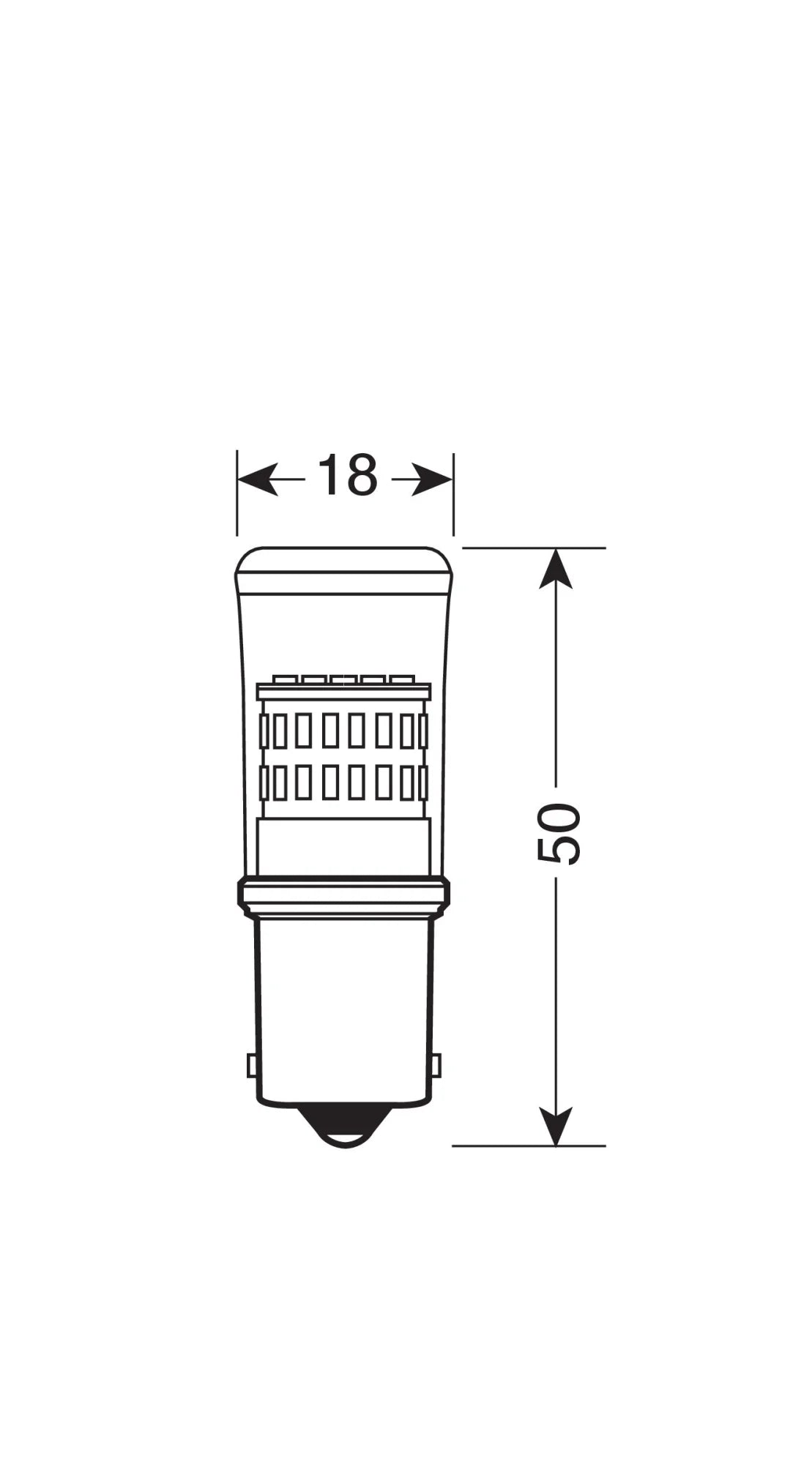 12/28V Led Series - 48 SMD x 1 chip - (P21W) - BA15s - 1 pz  - D/Blister - Bianco - Doppia polarità