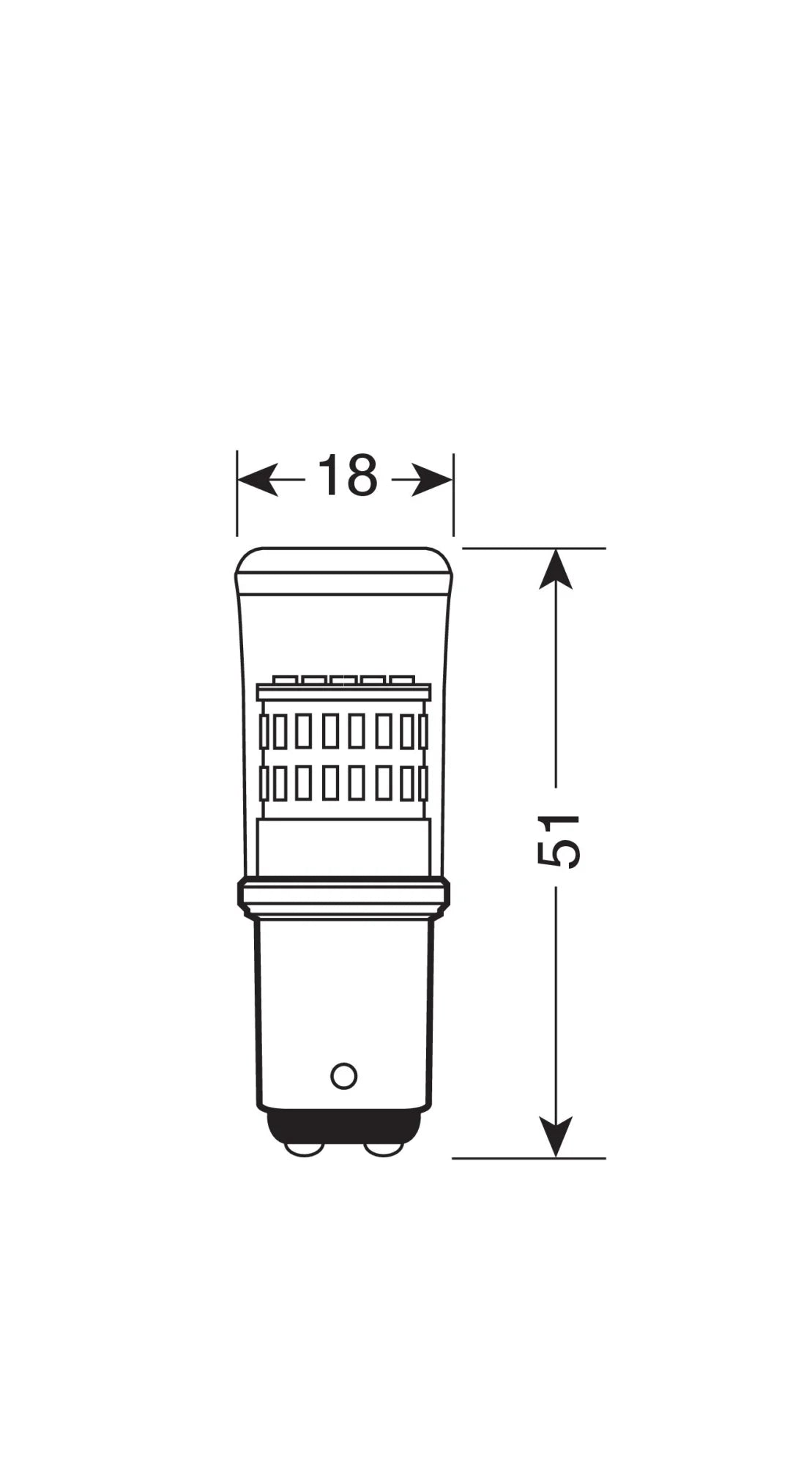 12/28V Mega-Led 48 - 48 SMD x 1 chip - (P21/5W) - BAY15d - 1 pz  - D/Blister - Bianco