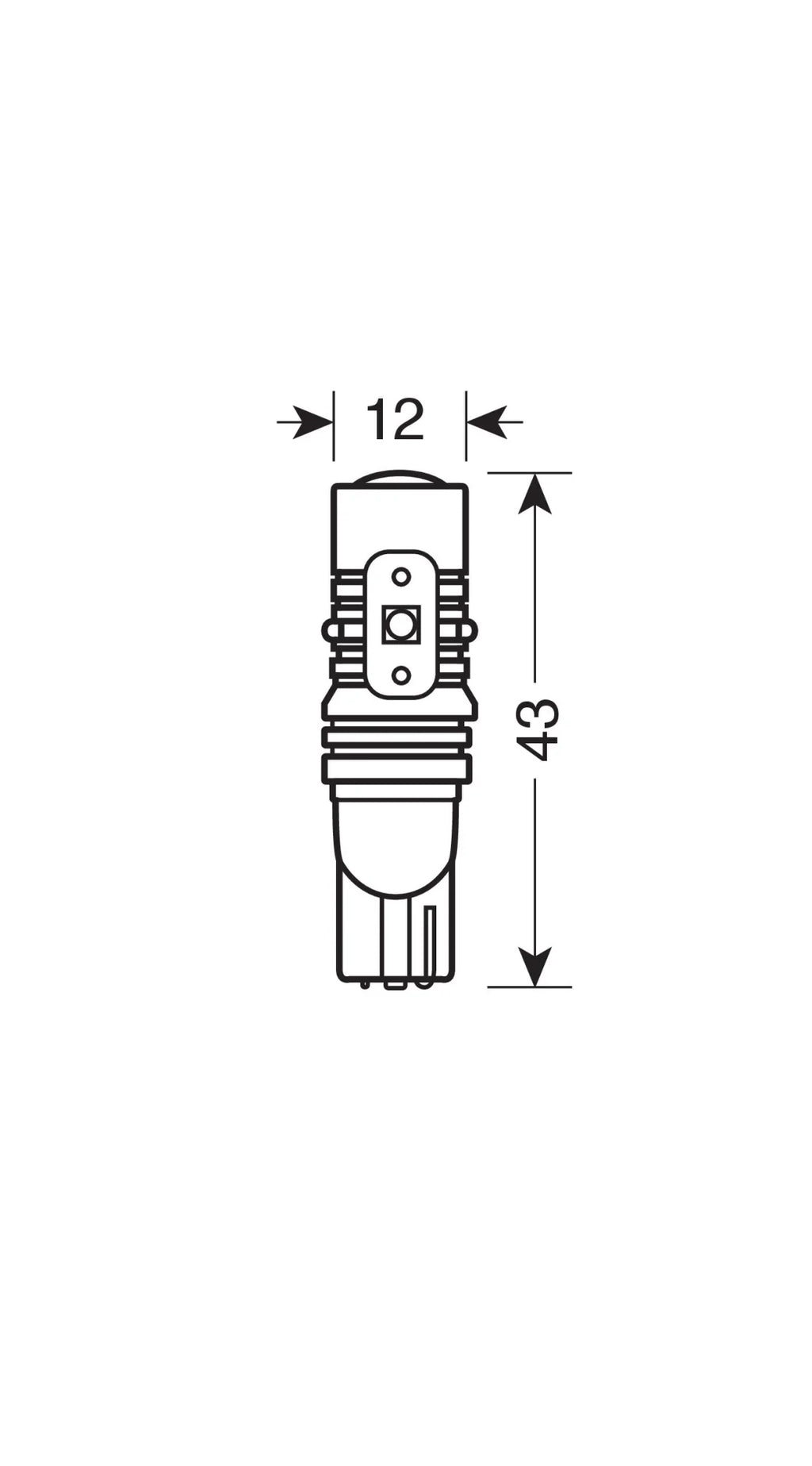 10/30V Mega-Led 45 - 5 SMD x 9 chips - (T10) - W2,1x9,5d - 2 pz  - D/Blister - Bianco - Doppia polarità