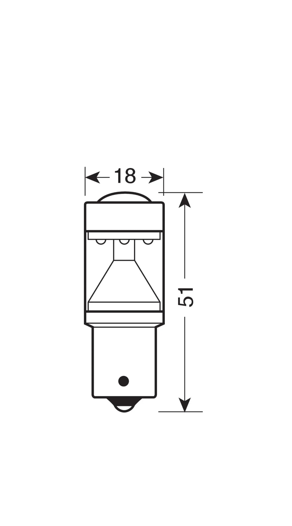 10/30V Mega-Led 54 - 6 SMD x 9 chips - (PY21W) - BAU15s - 1 pz  - D/Blister - Arancio