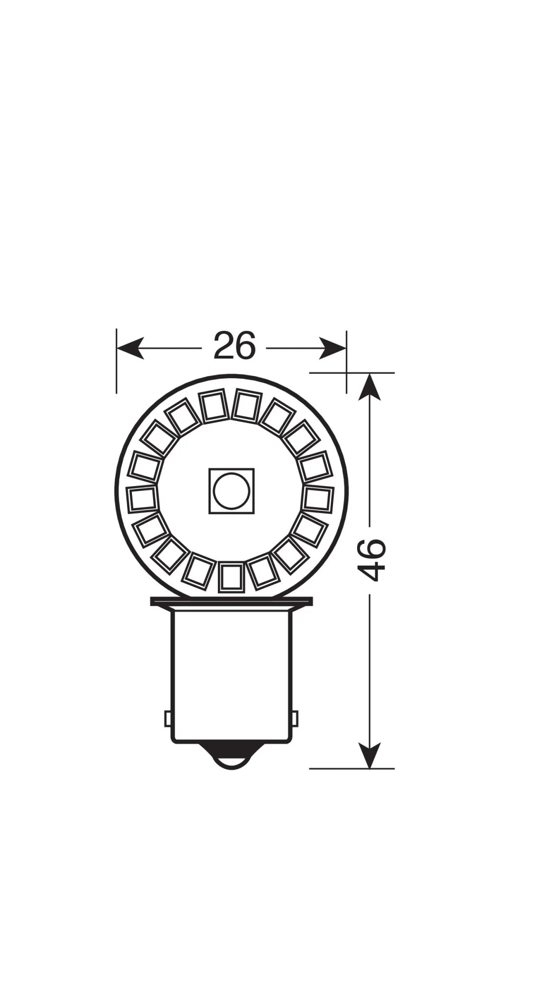 24/28V Led Series - 34 SMD x 3 chips - (P21W) - BA15s - 2 pz  - Scatola - Bianco