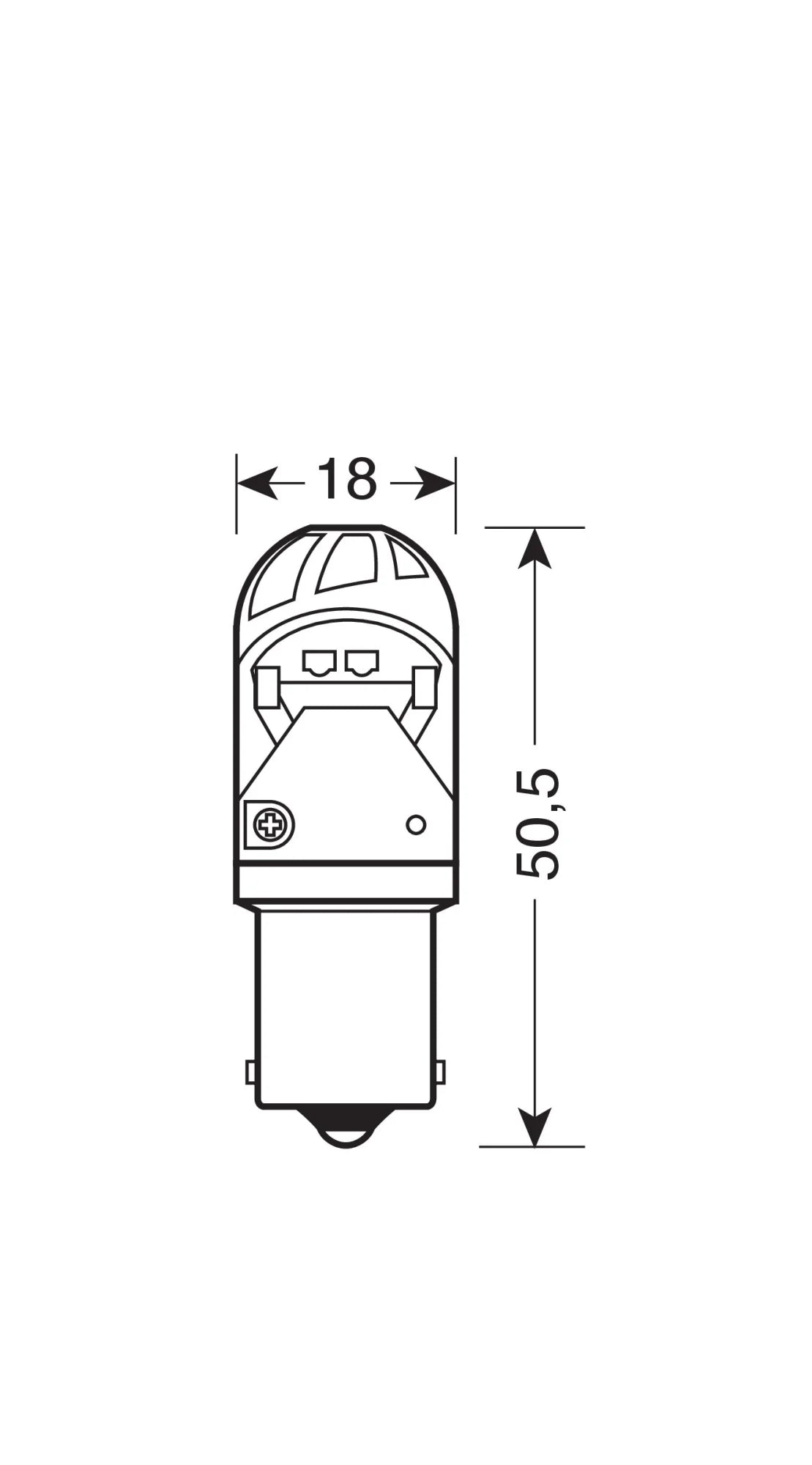 10/28V Led Series - 4 SMD x 1 chip - (P21W) - BA15s - 1 pz  - D/Blister - Bianco
