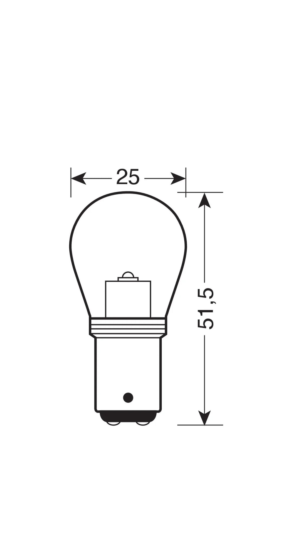12/24V Mega-Led 16 - 1 Smd x 16 chips - (P21/5W) - BAY15d - 2 pz  - Scatola - Bianco