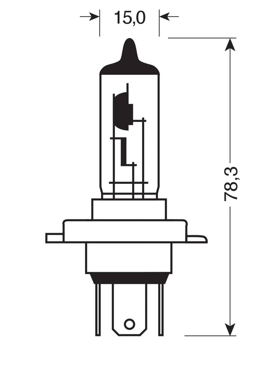 12V Lampada alogena - H19 - 60/55W - PU43t-3 - 1 pz  - D/Blister