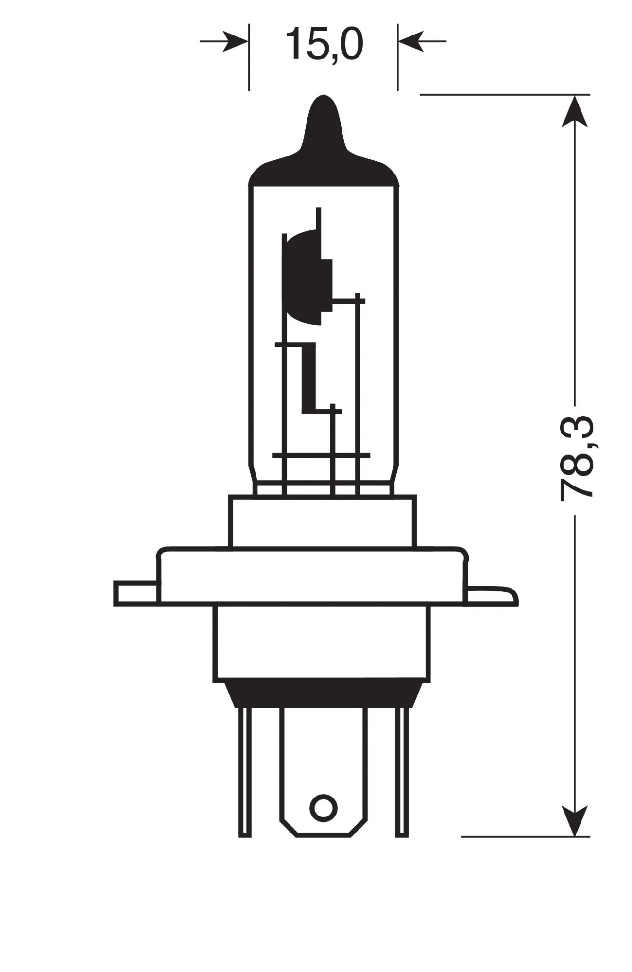 12V Lampada alogena - H19 - 60/55W - PU43t-3 - 1 pz  - D/Blister