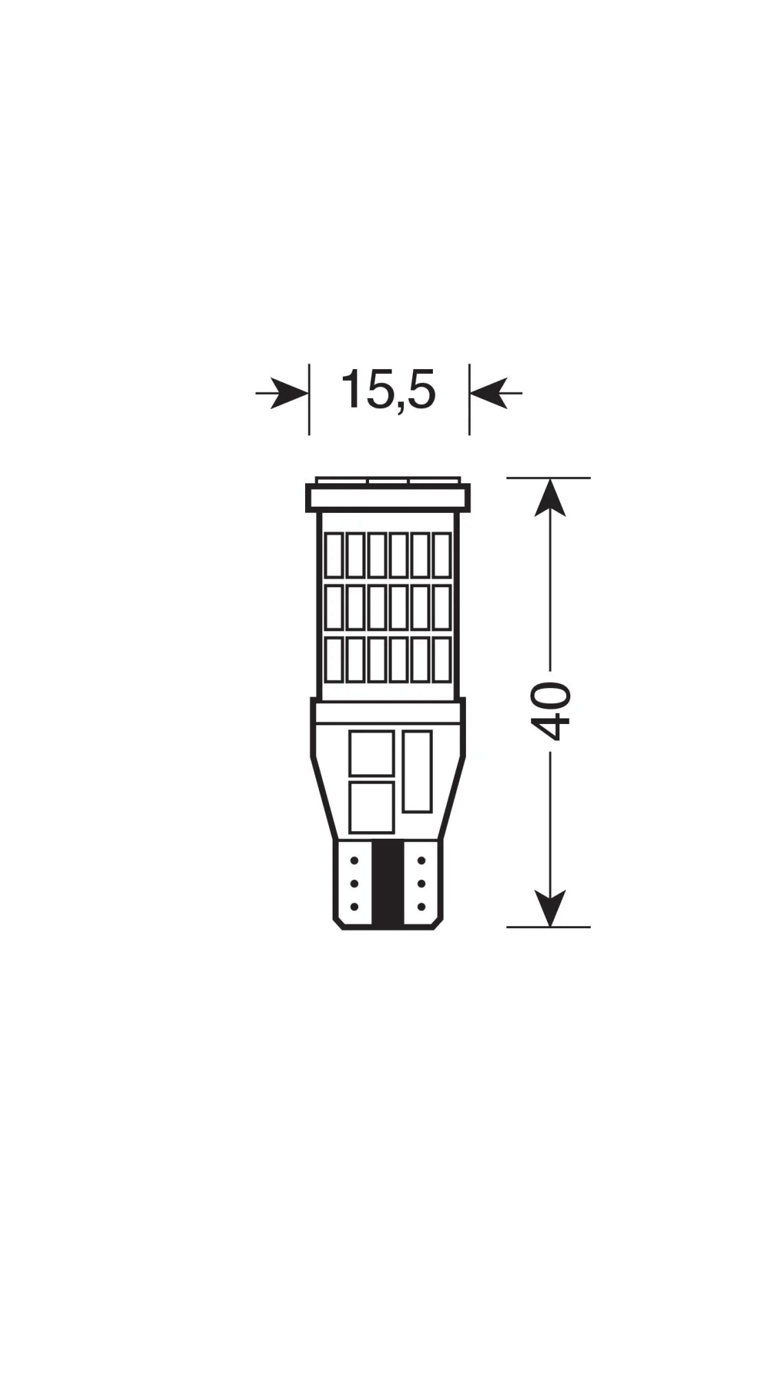 12/18V Led series - 45 Led SMD - (T15) - W2,1x9,5d - 2 pz  - Scatola - Bianco - Doppia polarità