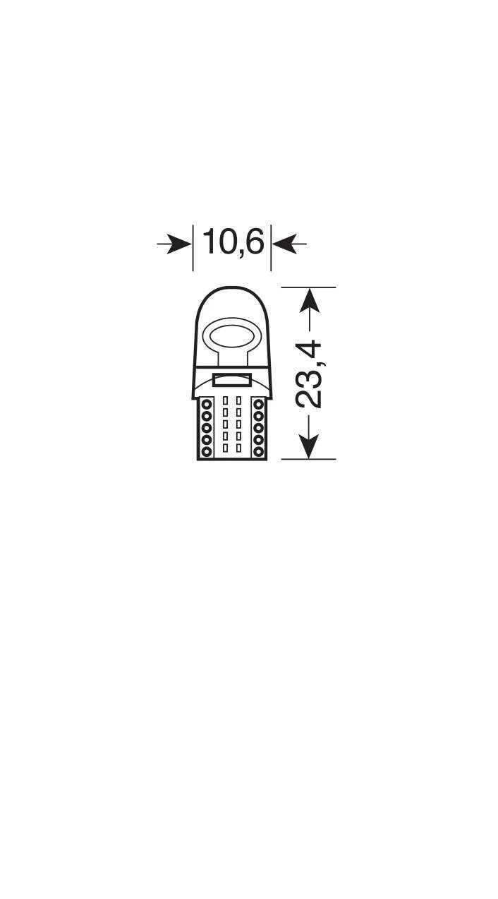 24/32V Led Series - 2 Led COB - (T10) - W2,1x9,5d - 2 pz  - D/Blister - Bianco