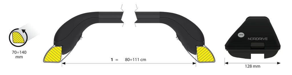 Snap Steel Rail, set completo barre portatutto telescopiche in acciaio - S - F0