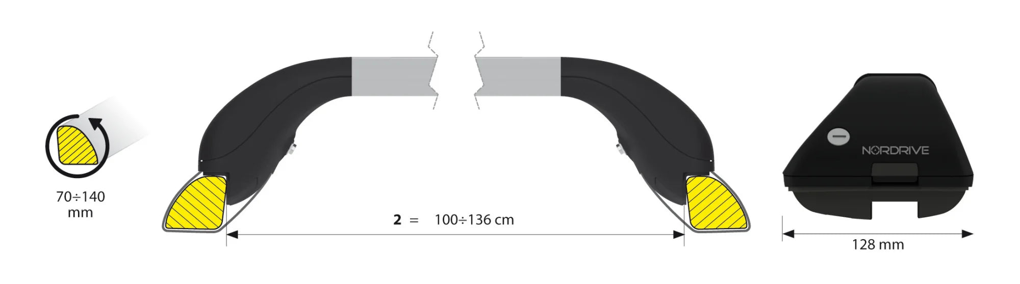 Snap Alu Rail, set completo barre portatutto telescopiche in alluminio - L - F0
