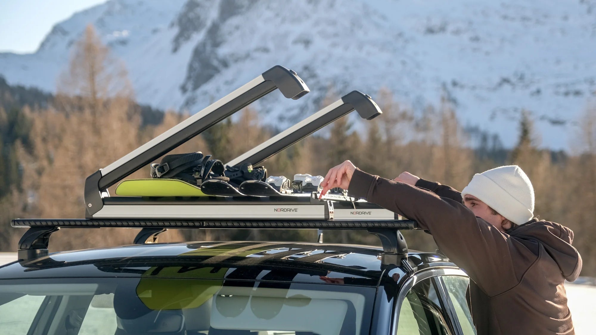 Pro-Slider EVO Aluminium PS-60, portasci per barre da tetto - Argento