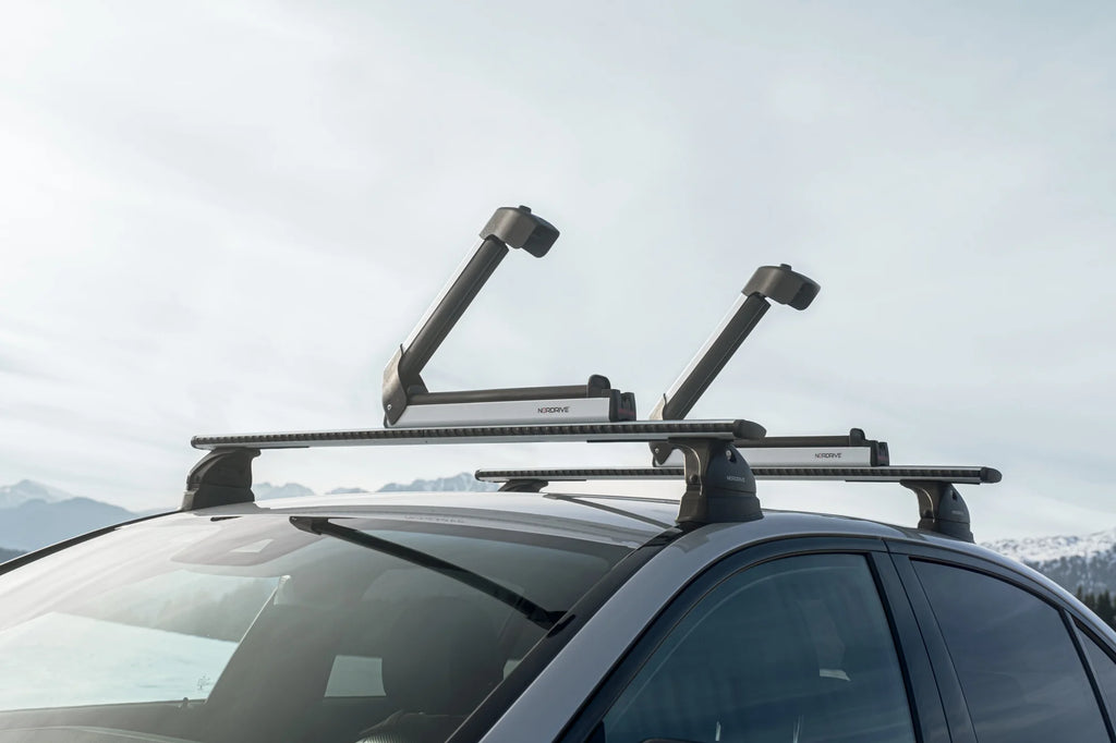 Nordic-King EVO aluminium NK-40, portasci per barre da tetto - Argento