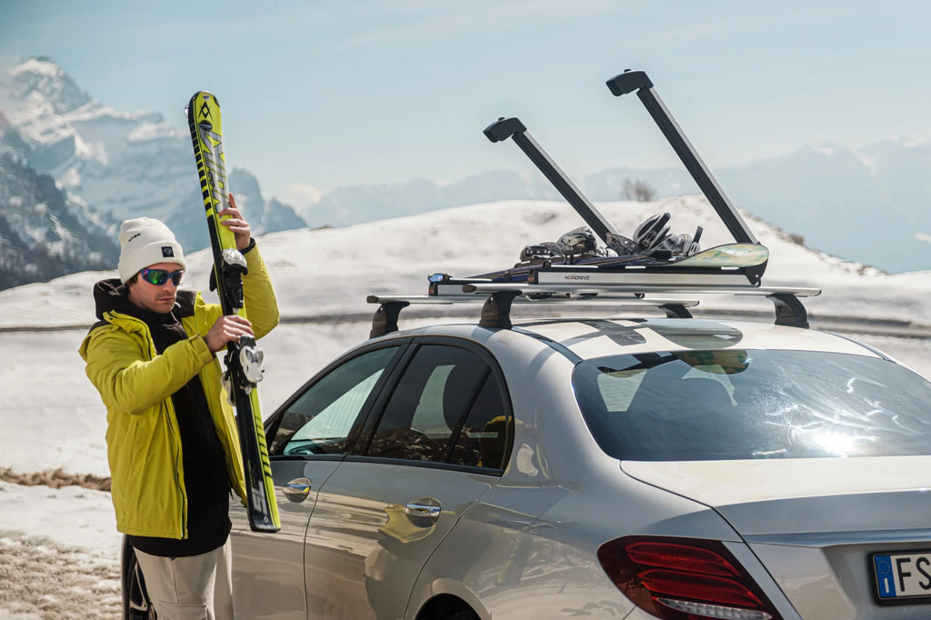 Nordic-King EVO aluminium NK-60, portasci per barre da tetto - Argento