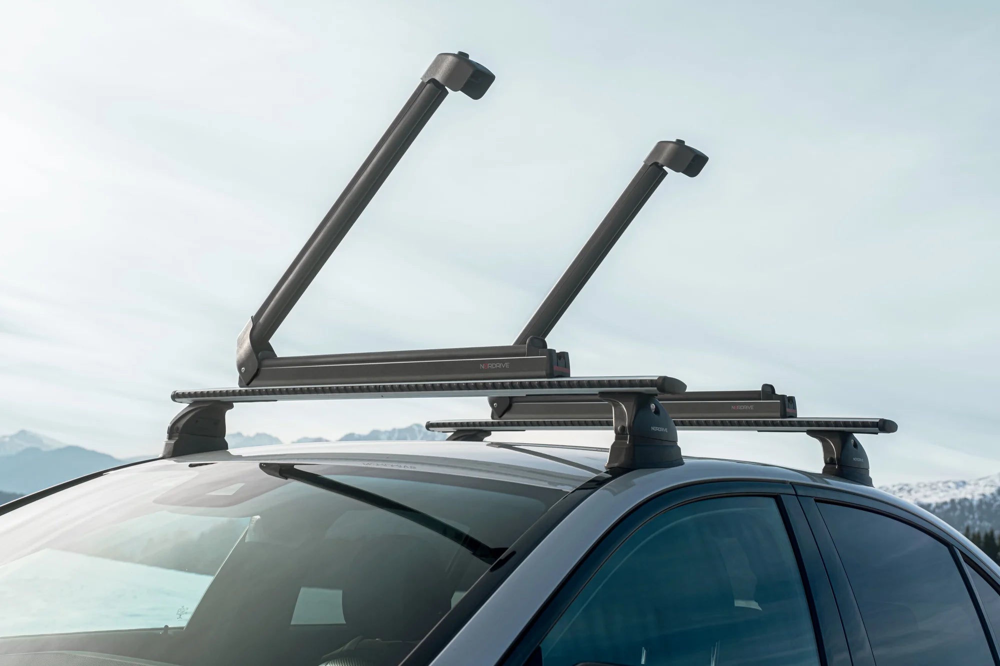 Nordic-King EVO aluminium NK-60, portasci per barre da tetto - Nero