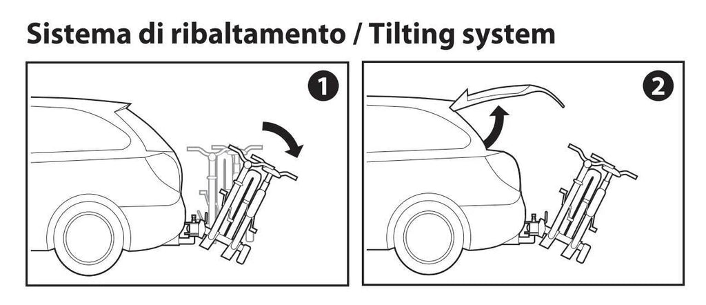 Wave 2, portabiciclette per gancio traino - 2 bici