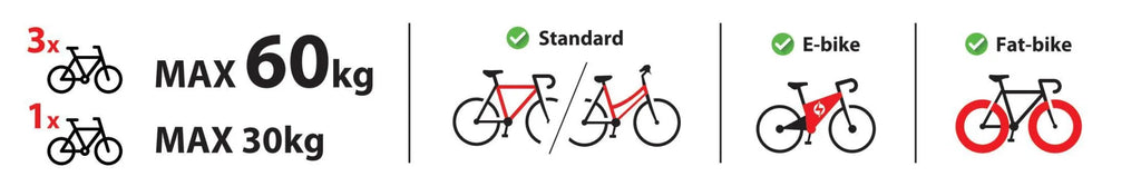 Wave 3, portabiciclette per gancio traino - 3 bici