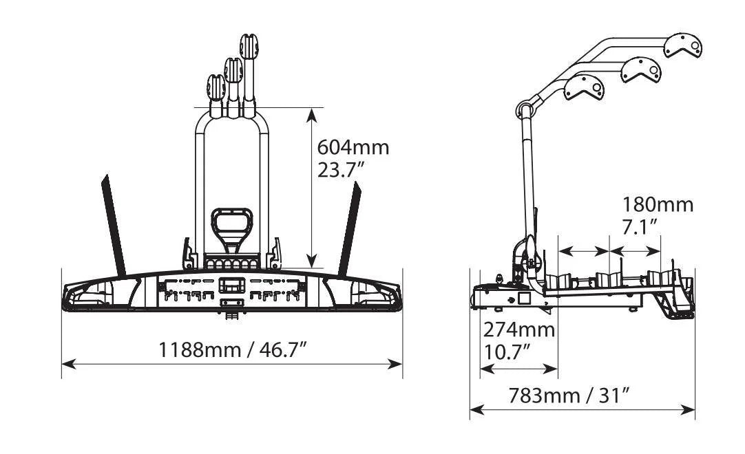Wave 3, portabiciclette per gancio traino - 3 bici