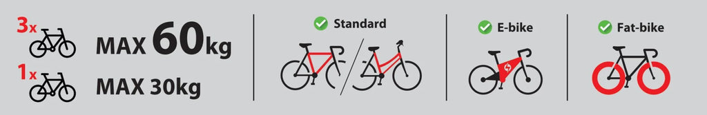 Asura 3, portabiciclette per gancio traino - 3 bici