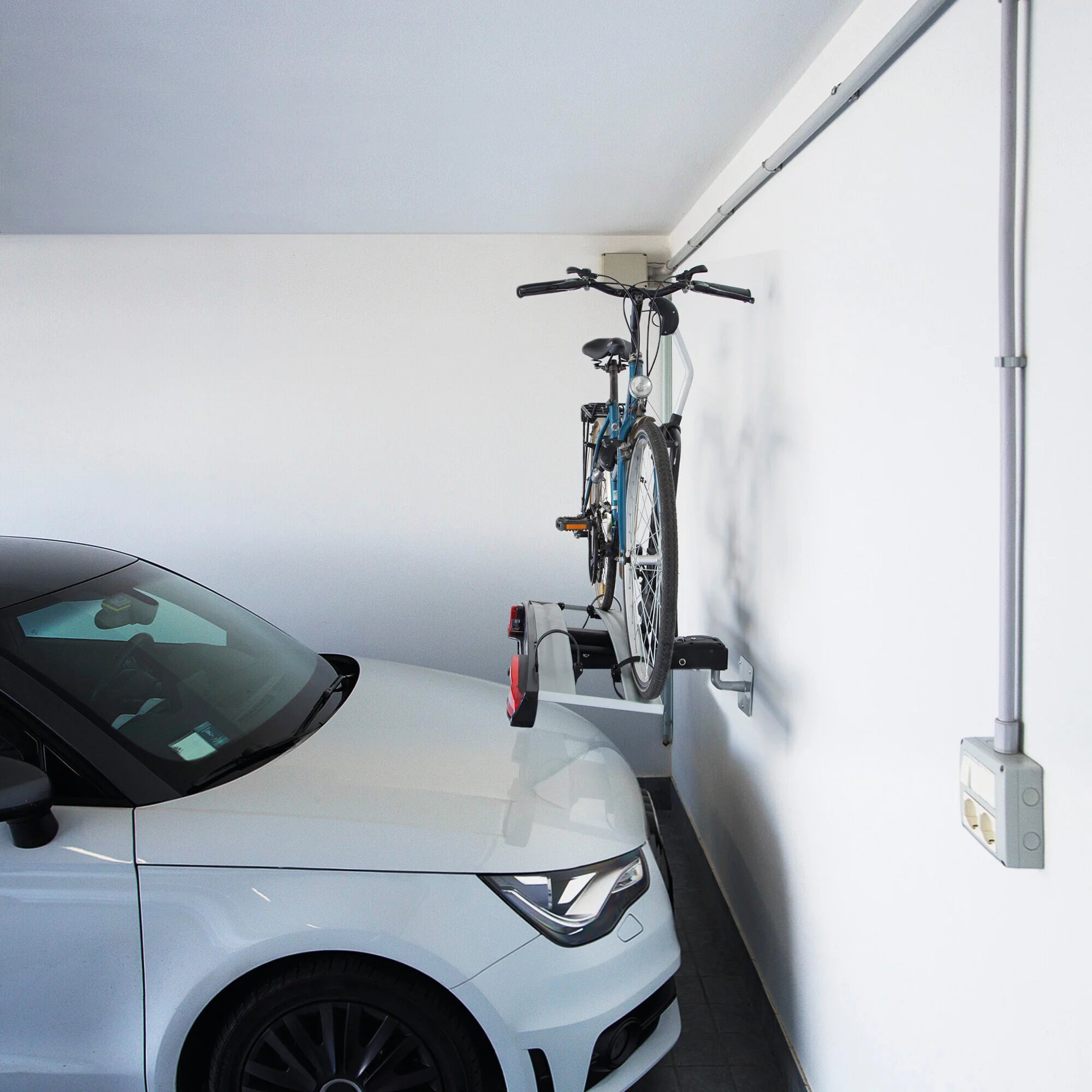 Sphere-1, supporto universale per portabiciclette posteriori a gancio traino, fissaggio a muro o soffitto