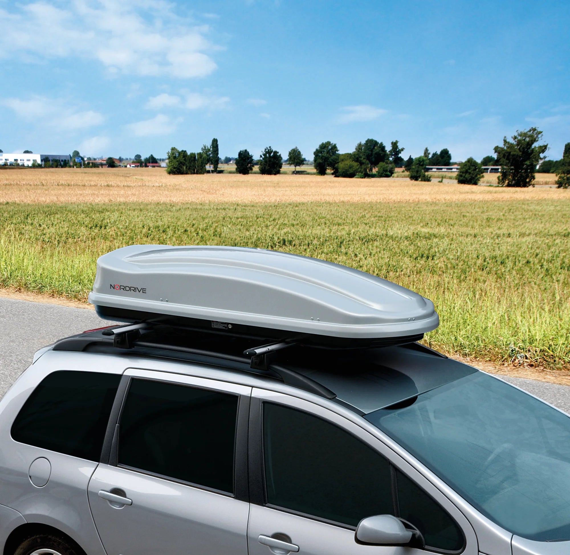 Box 430, box tetto in ABS, 430 litri - Argento lucido