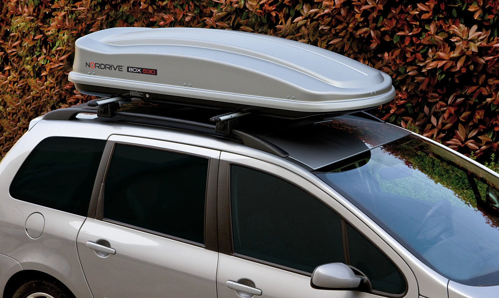 Box 530, box tetto in ABS, 530 litri - Argento lucido