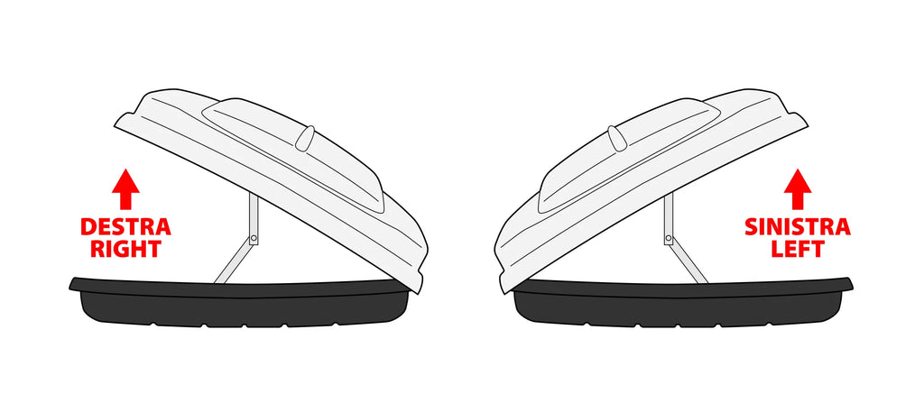 Box 530D, box tetto in ABS, 530 litri, doppia apertura - Nero lucido