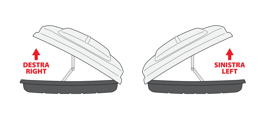 Box 630D, box tetto in ABS, 630 litri, doppia apertura - Argento lucido