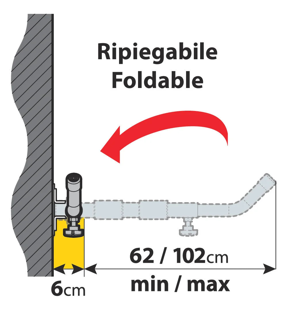 Coppia supporti da parete per box tetto - Tipo 2, orizzontale