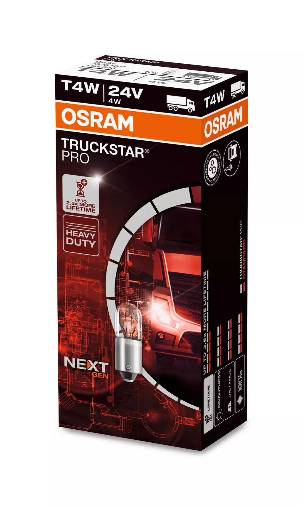 24V Truckstar Pro - T4W - 4W - BA9s - 1 pz  - Sfuso [Confezione da 10]