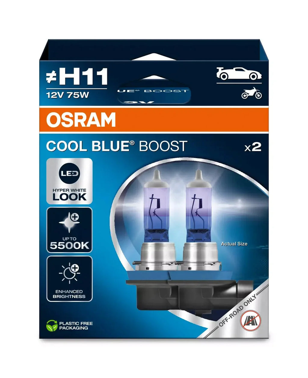 12V Cool Blue Boost - (H11) - 80W - 2 pz  - Scatola