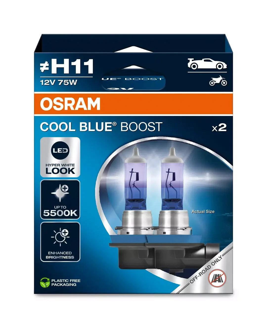 12V Cool Blue Boost - (H11) - 80W - 2 pz  - Scatola