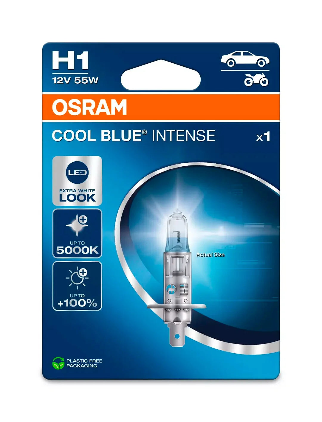 12V Cool Blue Intense (Next Gen) - H1 - 55W - P14,5s - 1 pz  - Scatola