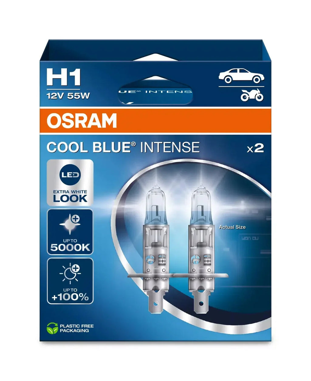 12V Cool Blue Intense (Next Gen) - H1 - 55W - P14,5s - 2 pz  - Scatola