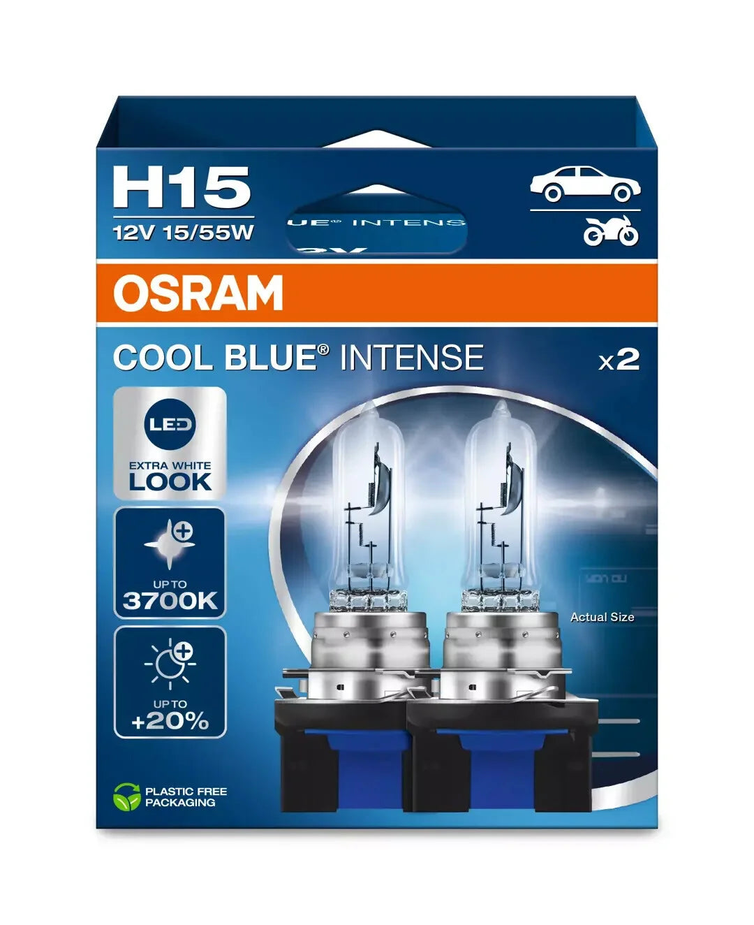 12V Cool Blue Intense (Next Gen) - H15 - 55/15W - PGJ23t-1 - 2 pz  - Scatola