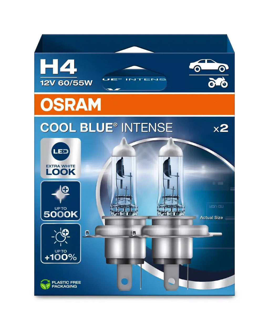 12V Cool Blue Intense (Next Gen) - H4 - 60/55W - P43t - 2 pz  - Scatola