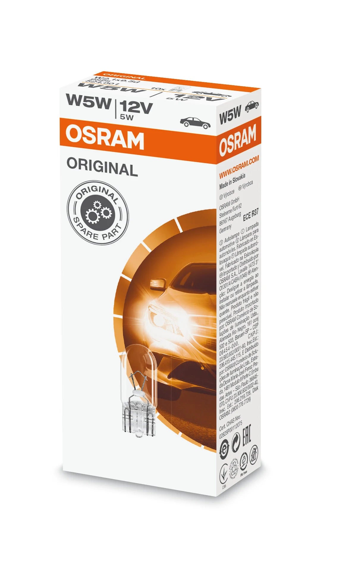 12V Original Line - W5W - 5W - W2,1x9,5d - 1 pz  - Sfuso [Confezione da 10]