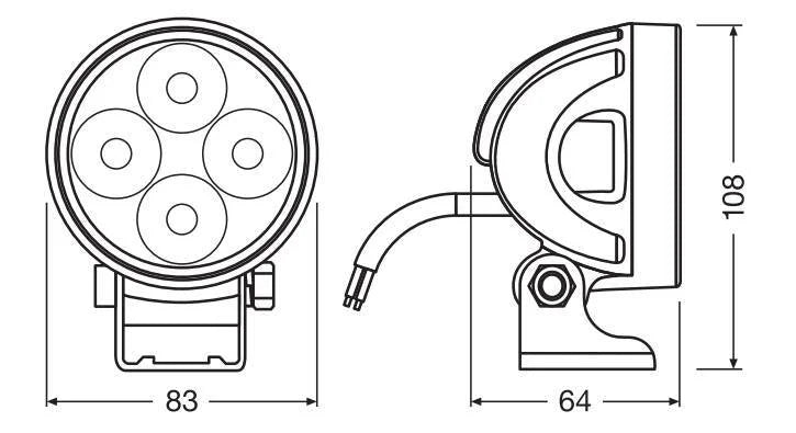 LEDriving Round VX80-WD - 12/24V