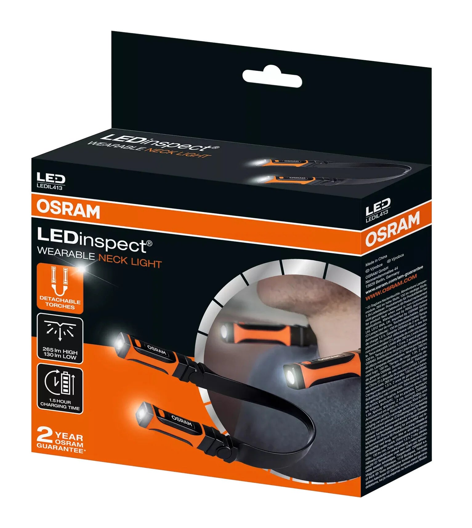 LEDinspect WEARABLE NECKLIGHT, lampada da collo ricaricabile