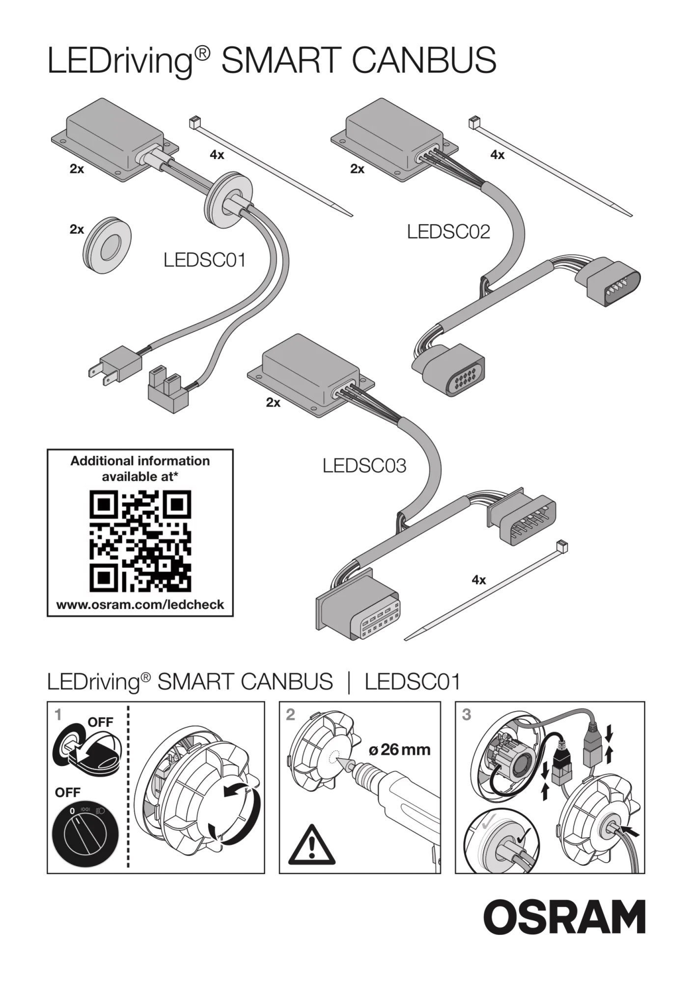 LEDriving SMART CANBUS - 12V - H7, 12W, PX26d