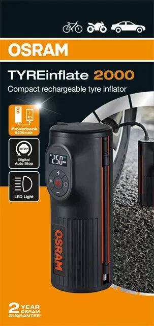 TYREinflate 2000, compressore digitale ricaricabile per pneumatici