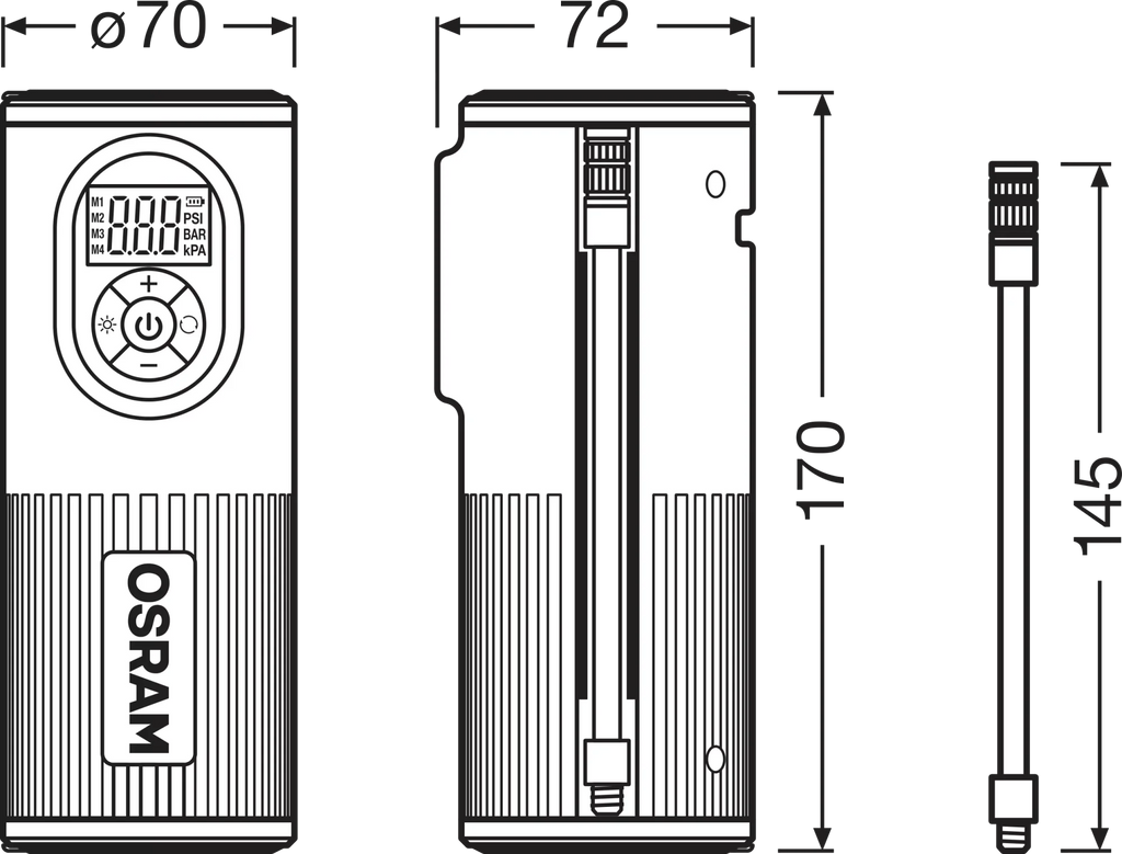 TYREinflate 2000, compressore digitale ricaricabile per pneumatici