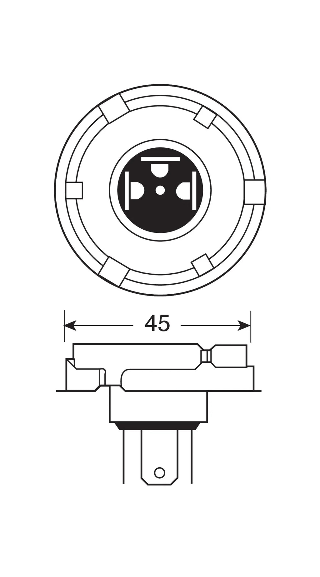 12V Original Line - R2 - 45/40W - P45t - 1 pz  - Scatola