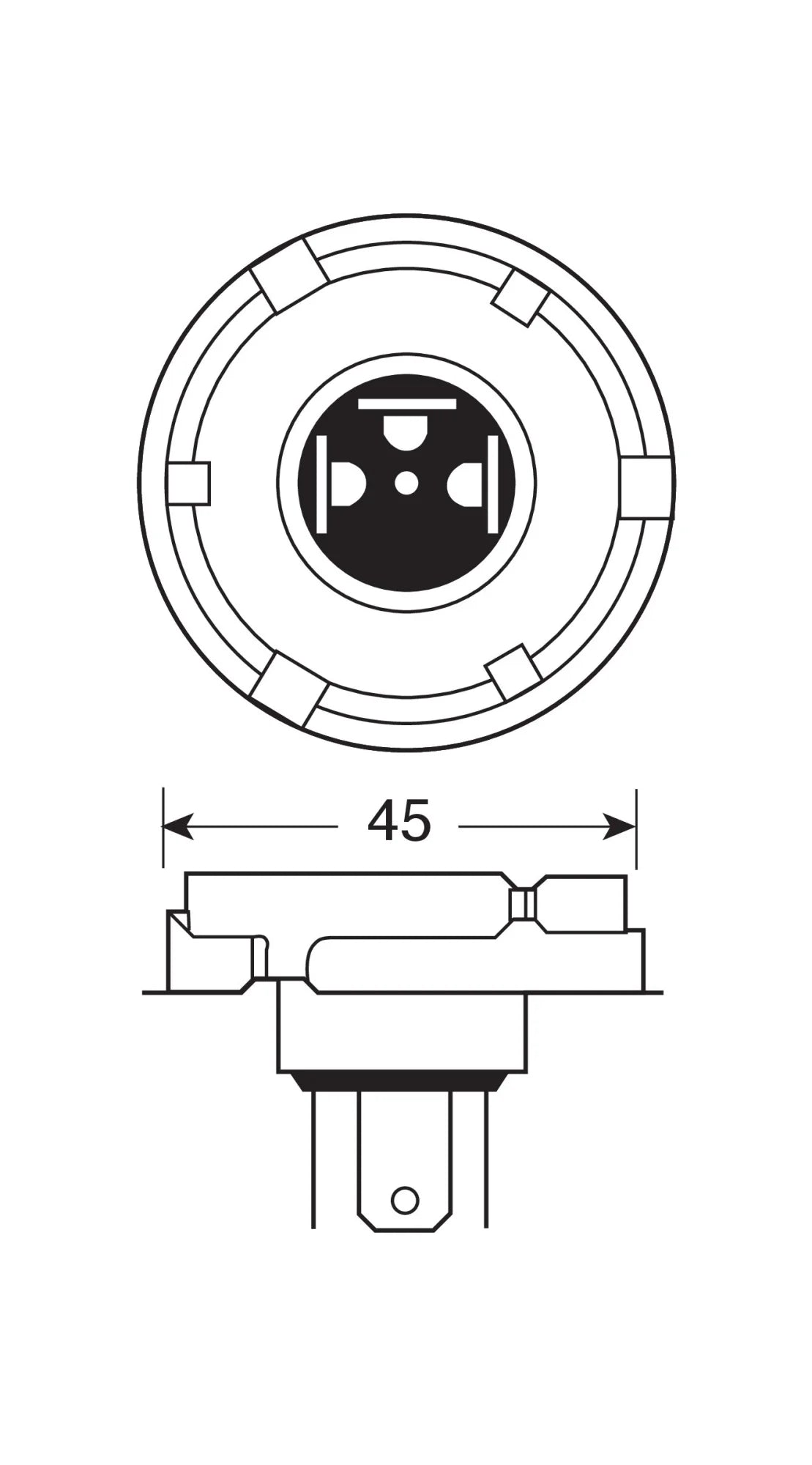 24V Lampada asimmetrica biluce - R2 - 50/55W - P45t - 1 pz  - Scatola [Confezione da 10]