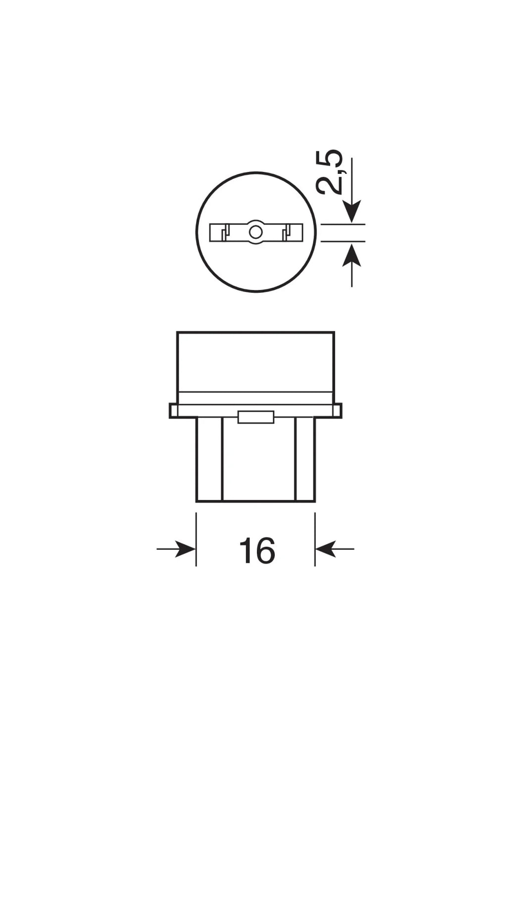 12V LEDriving Retrofit Led Standard - (P27/7W) - W2,5x16q - 2 pz  - Blister - Bianco