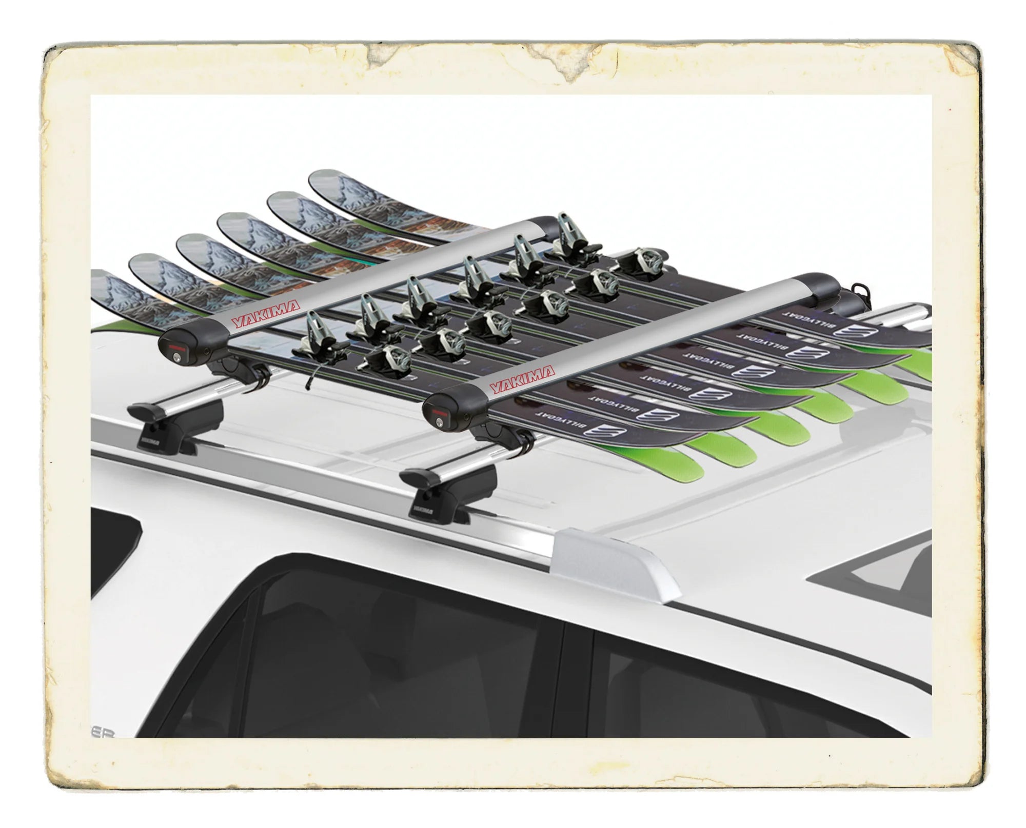 FatCat 6 Evo silver, portasci per barre da tetto