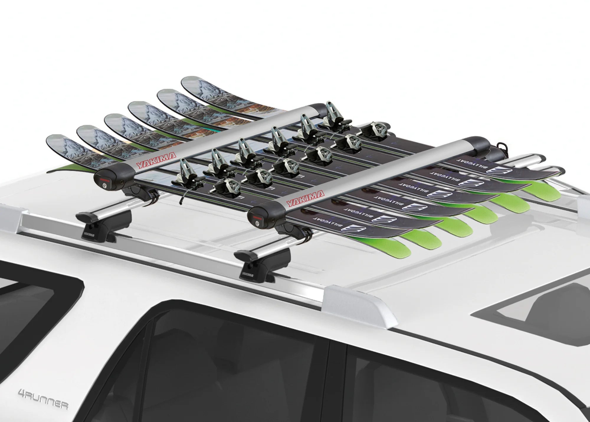 FatCat 6 Evo silver, portasci per barre da tetto